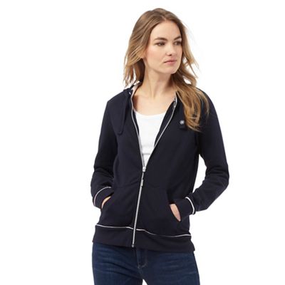 Maine New England Navy zip-through hooded sweatshirt
